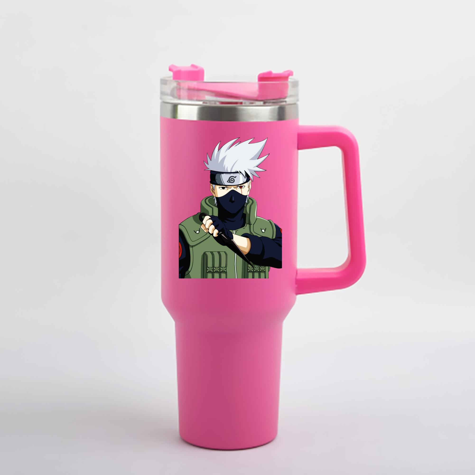 （画像用） NARUTO -ナルト- はたけ カカシ Hatake Kakashi 1200mL車用タンブラー - クリスタルステッカー（プラスチックストロー付き）